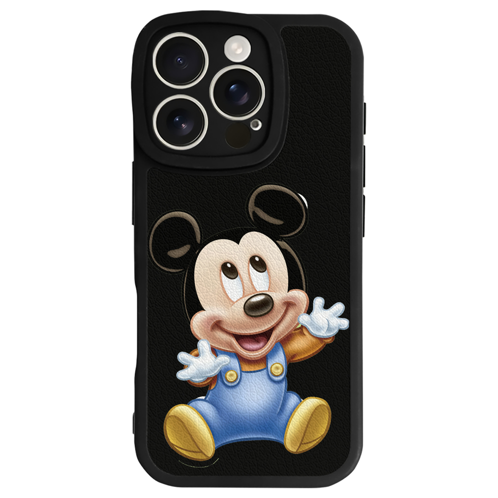 （画像用） ミッキーマウス Mickey Mouse 【iPhone 16シリーズ対応】シリコンスマホケース（レザー調） 材質：シリコン